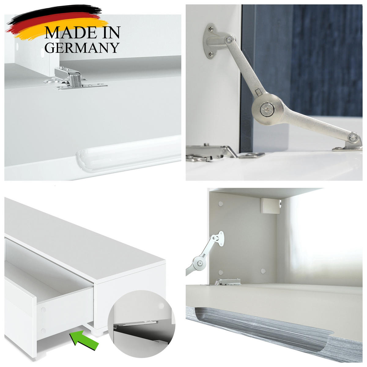 WOHNWAND Nublo Klappen in Brombeer Hochglanz - Brombeere, Holzwerkstoff (279/147/39cm) - Vladon