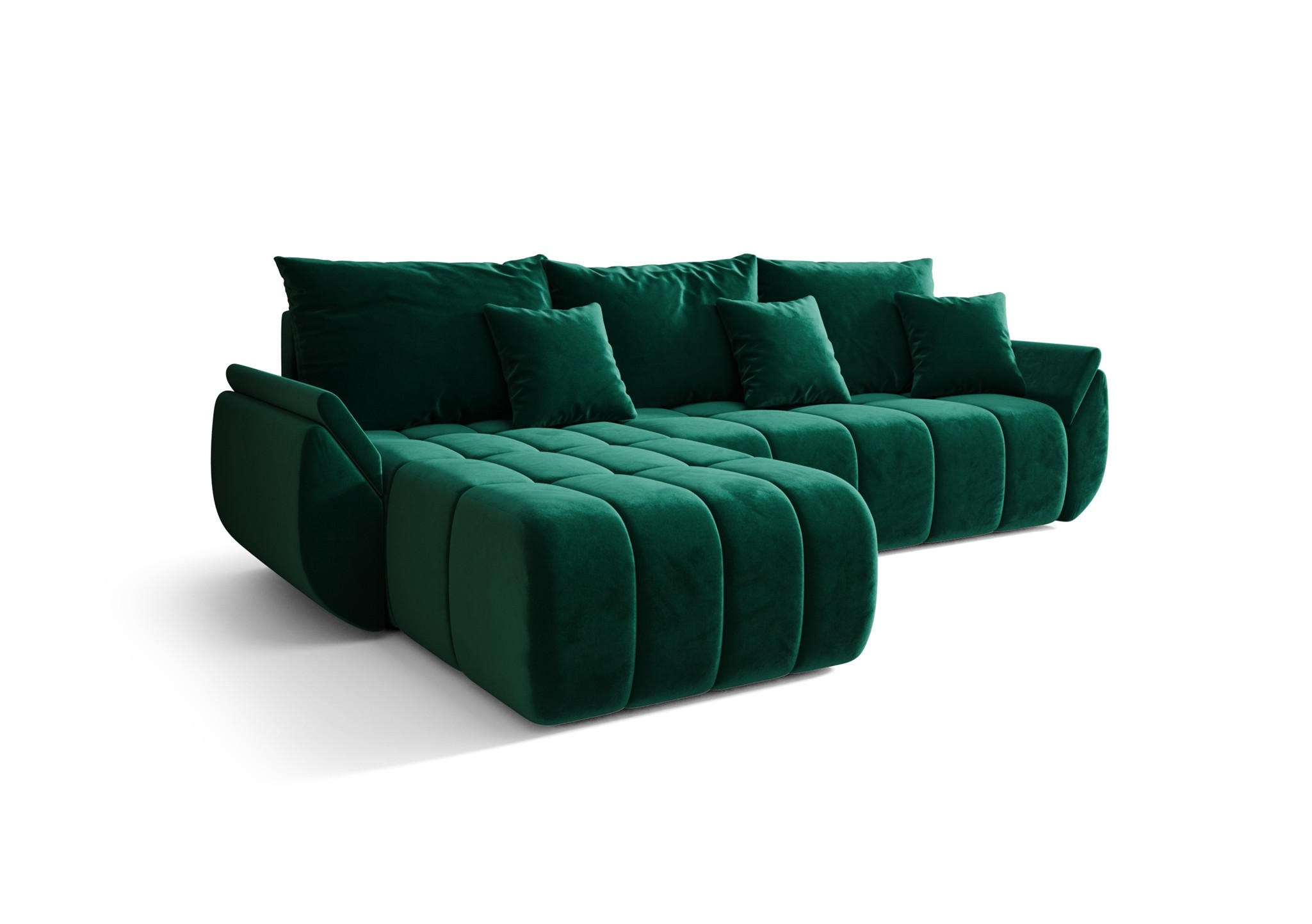 ECKSOFA Osaka - Grün, Holzwerkstoff/Textil (280/185cm) - Fun Möbel