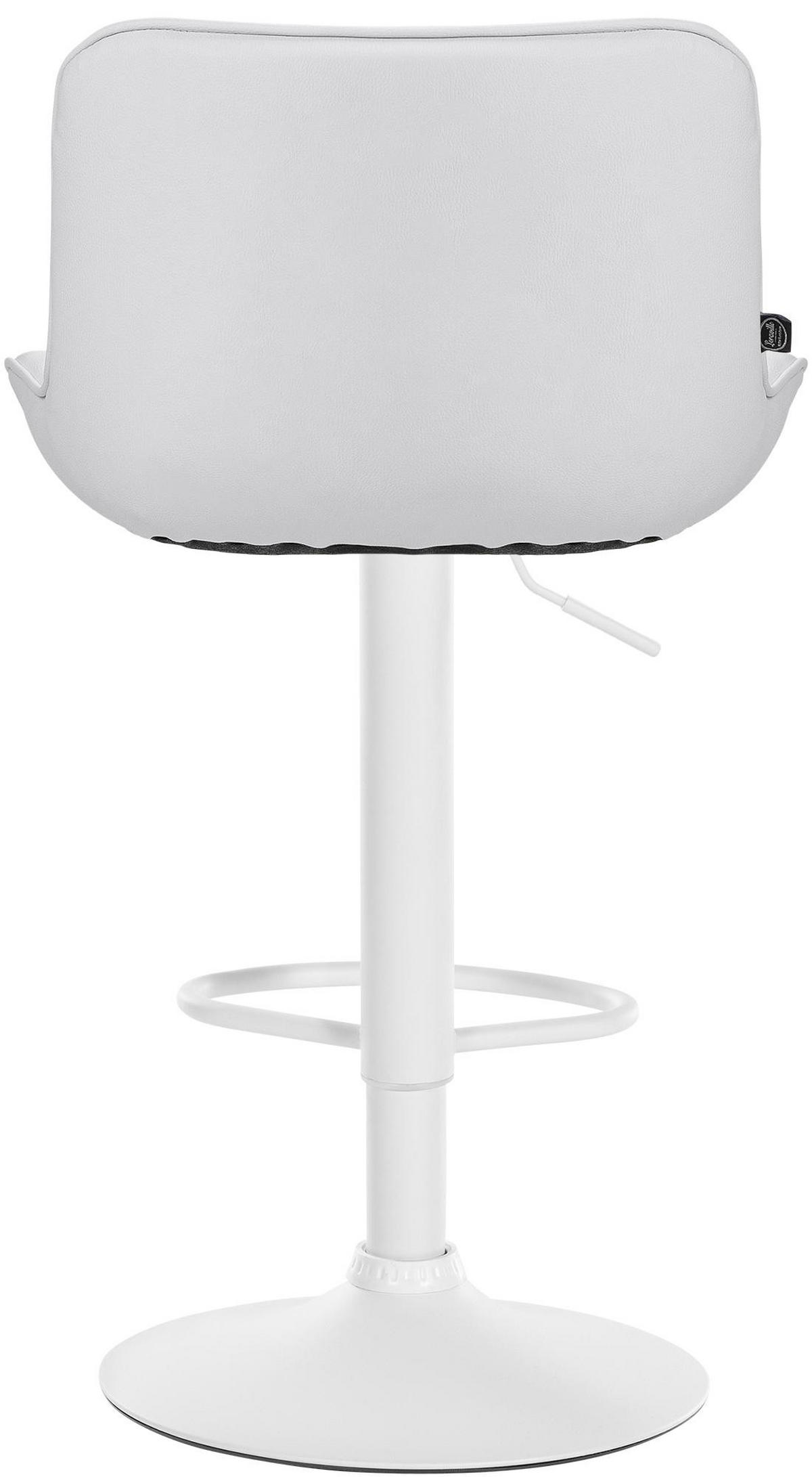 BARHOCKER Lederlook weiß - Weiß, Textil/Metall (49/85/51cm) - CLP