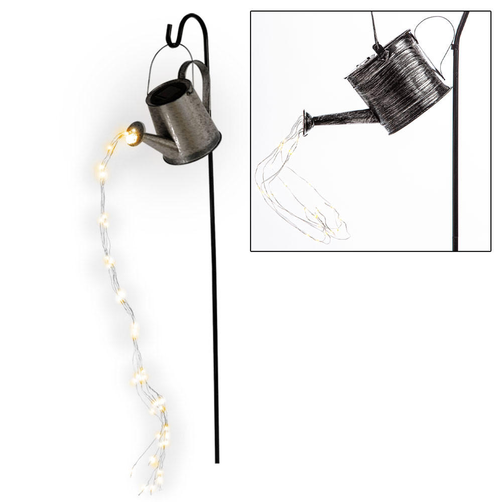 LED AUSSENLEUCHTE Solar Steckleuchte Silber - Silberfarben, Metall (32/32/90cm) - Nowa
