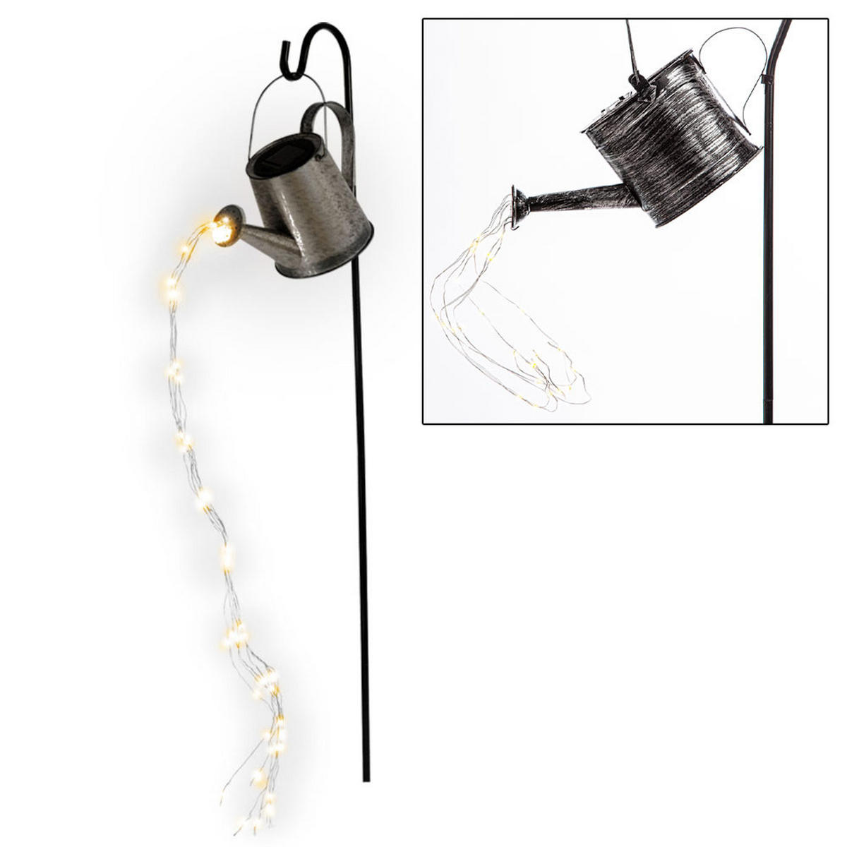 LED AUSSENLEUCHTE Solar Steckleuchte Silber - Silberfarben, Metall (32/32/90cm) - Nowa