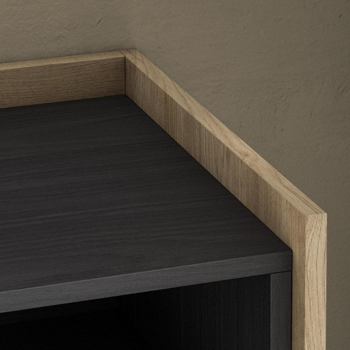 SIDEBOARD, Schwarz und Eiche, 207/37/80cm, Kamin mit Feuereffekt - Schwarz, Holzwerkstoff (207/80/37cm) - Skraut Home