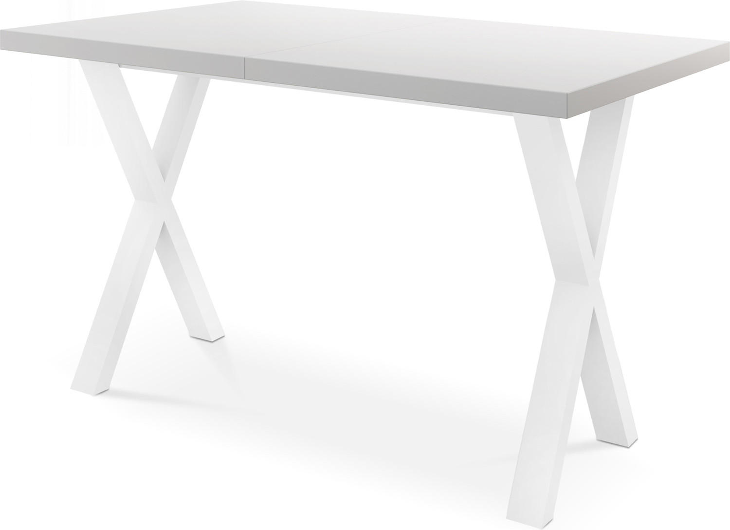 ESSTISCH Luiza rechteckig ausziehbar, Weiß 160-260/90/76 cm - Weiß, Holzwerkstoff/Metall (160/90/76cm) - WFL GROUP