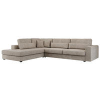ECKSOFA Savona Beige Strukture - links - Beige/Schwarz, Kunststoff/Textil (316/249cm) - MKS