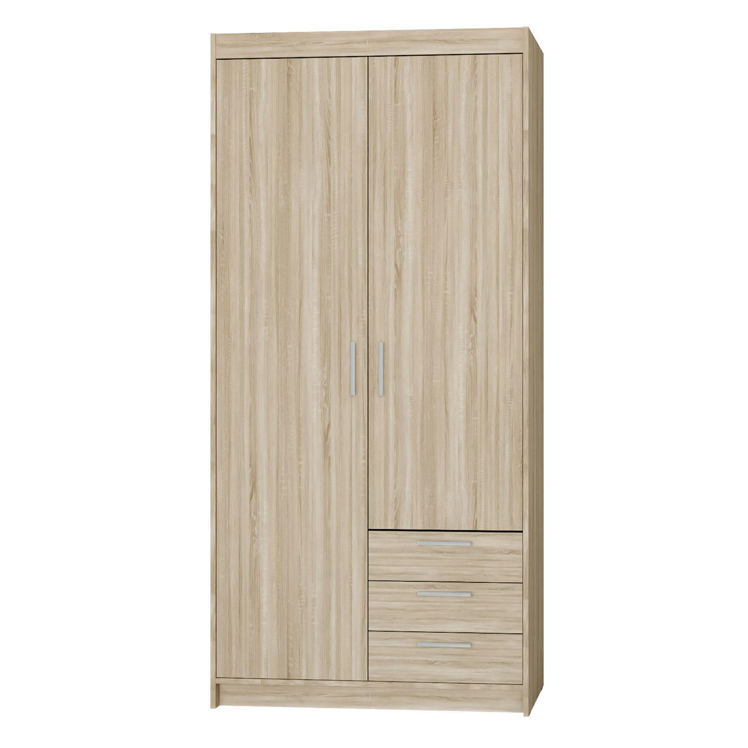 DREHTÜRENSCHRANK ELENORA 89,7/190,5/53cm 2-türig Sonoma Eiche - Sonoma Eiche, Holzwerkstoff (89.7/190.5/53cm) - MASSENO