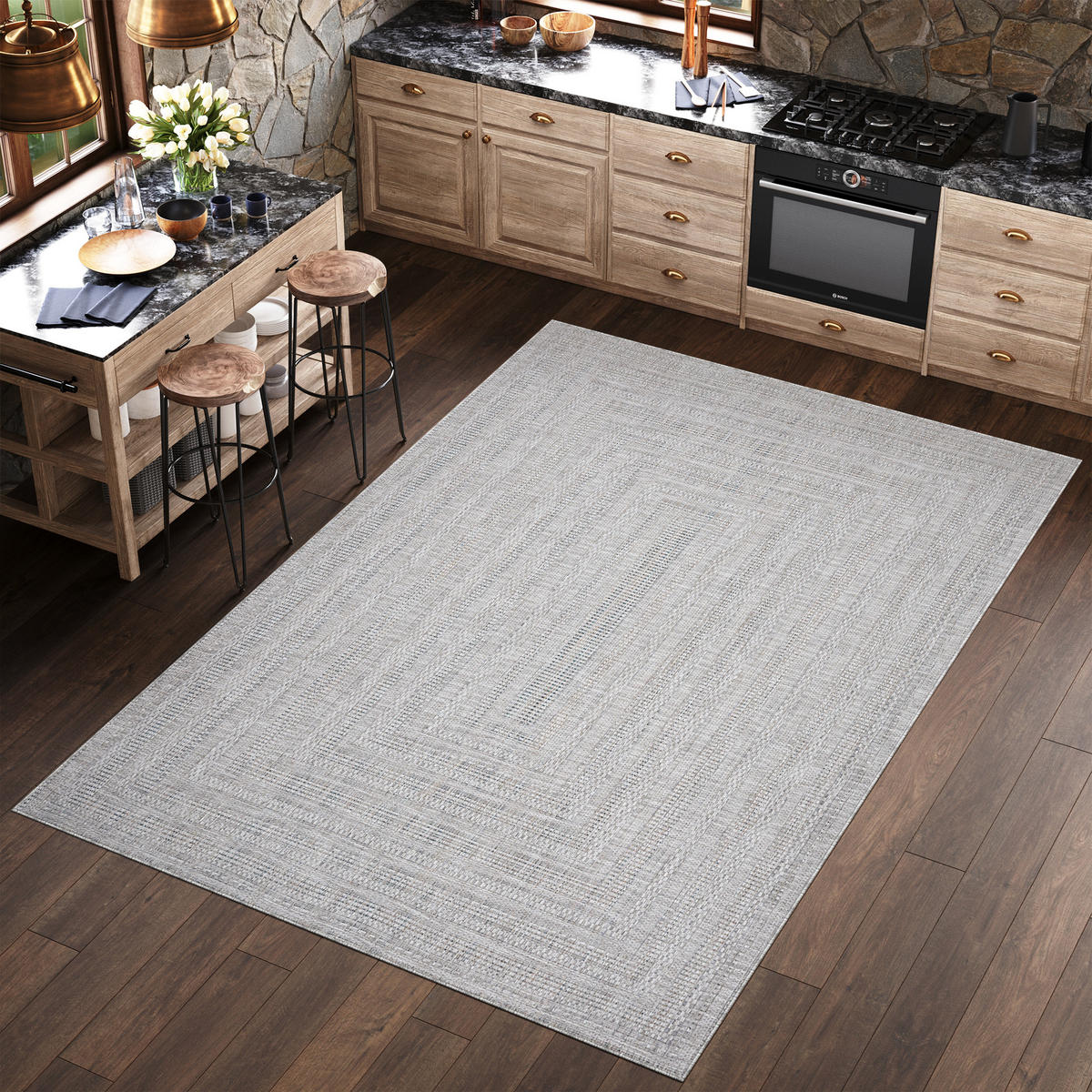 TEPPICH MELISSA Grau 140/200 cm - Grau, Kunststoff (140/200cm) - Tapiso