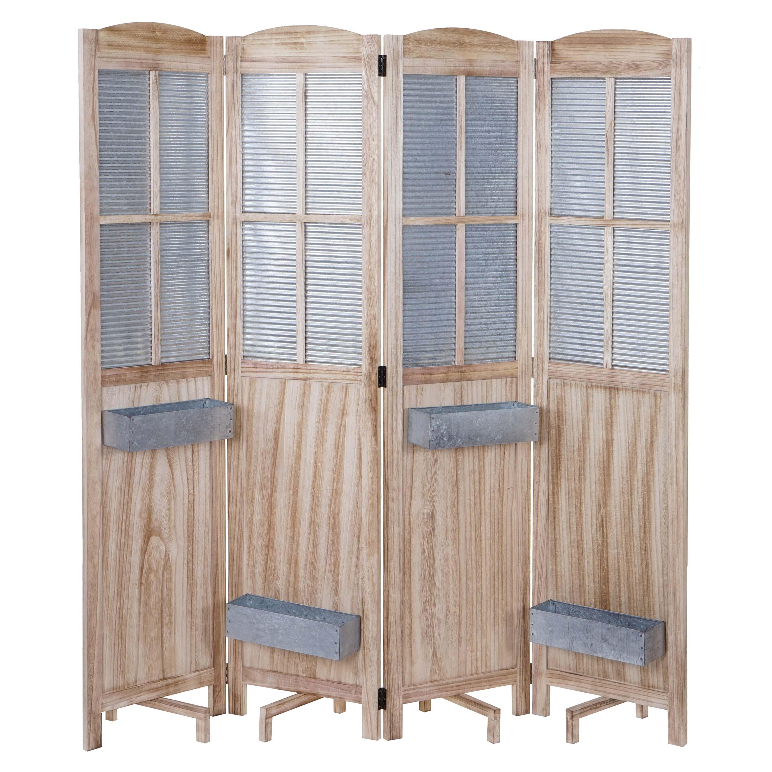 PARAVENT Grau, Braun - Braun/Grau, Holz (161/170/28cm) - MCW