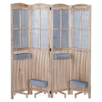 PARAVENT Grau, Braun - Braun/Grau, Holz (161/170/28cm) - MCW