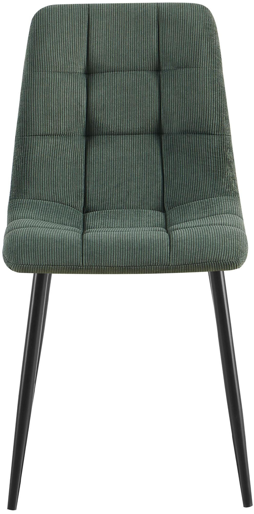 ESSZIMMERSTUHL 2er Set Fanor Cord Grün Wohnzimmerstuhl - Grün, Textil (45/84/55cm) - DELUKE