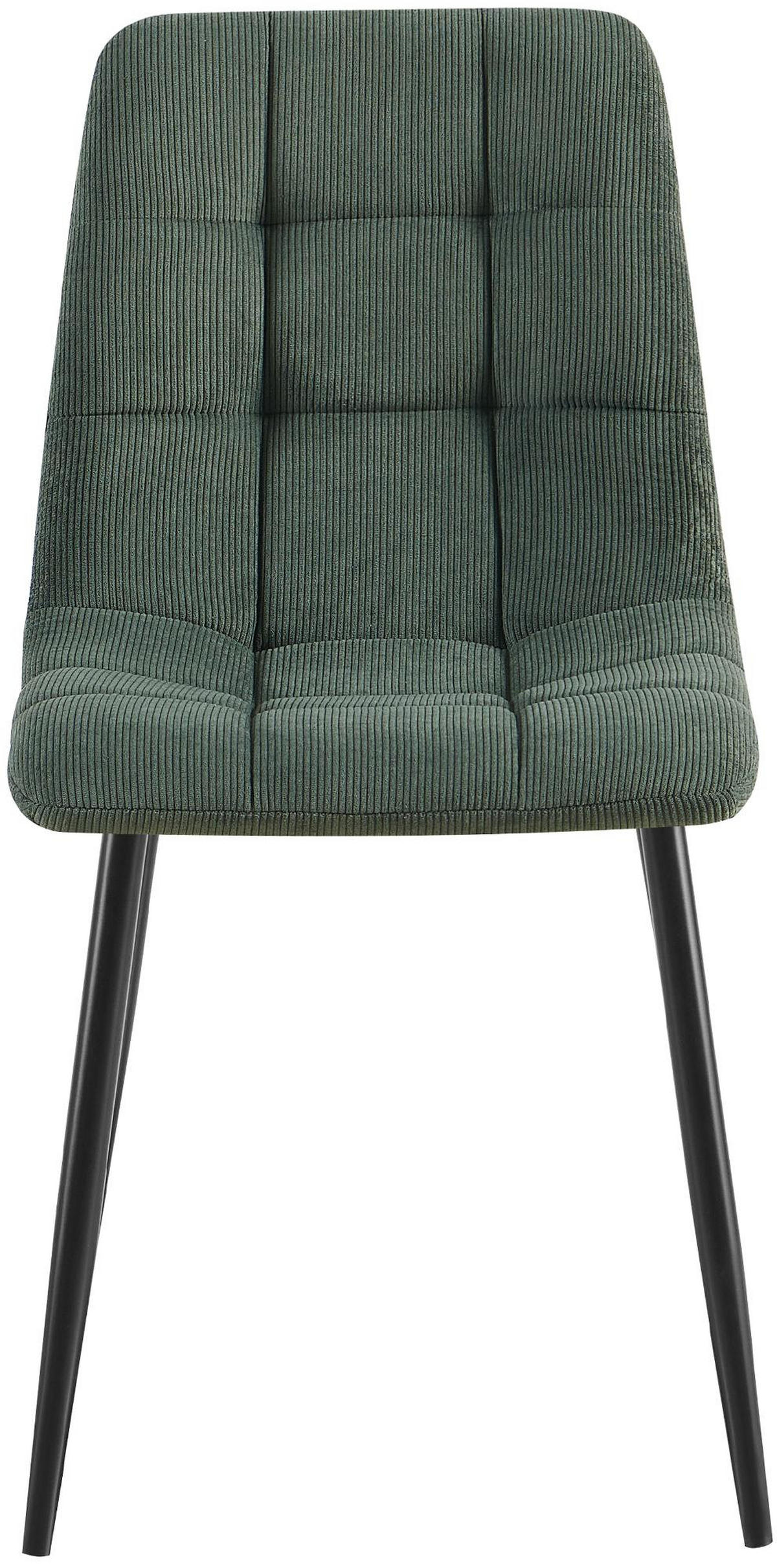 ESSZIMMERSTUHL 2er Set Fanor Cord Grün Wohnzimmerstuhl - Grün, Textil (45/84/55cm) - DELUKE