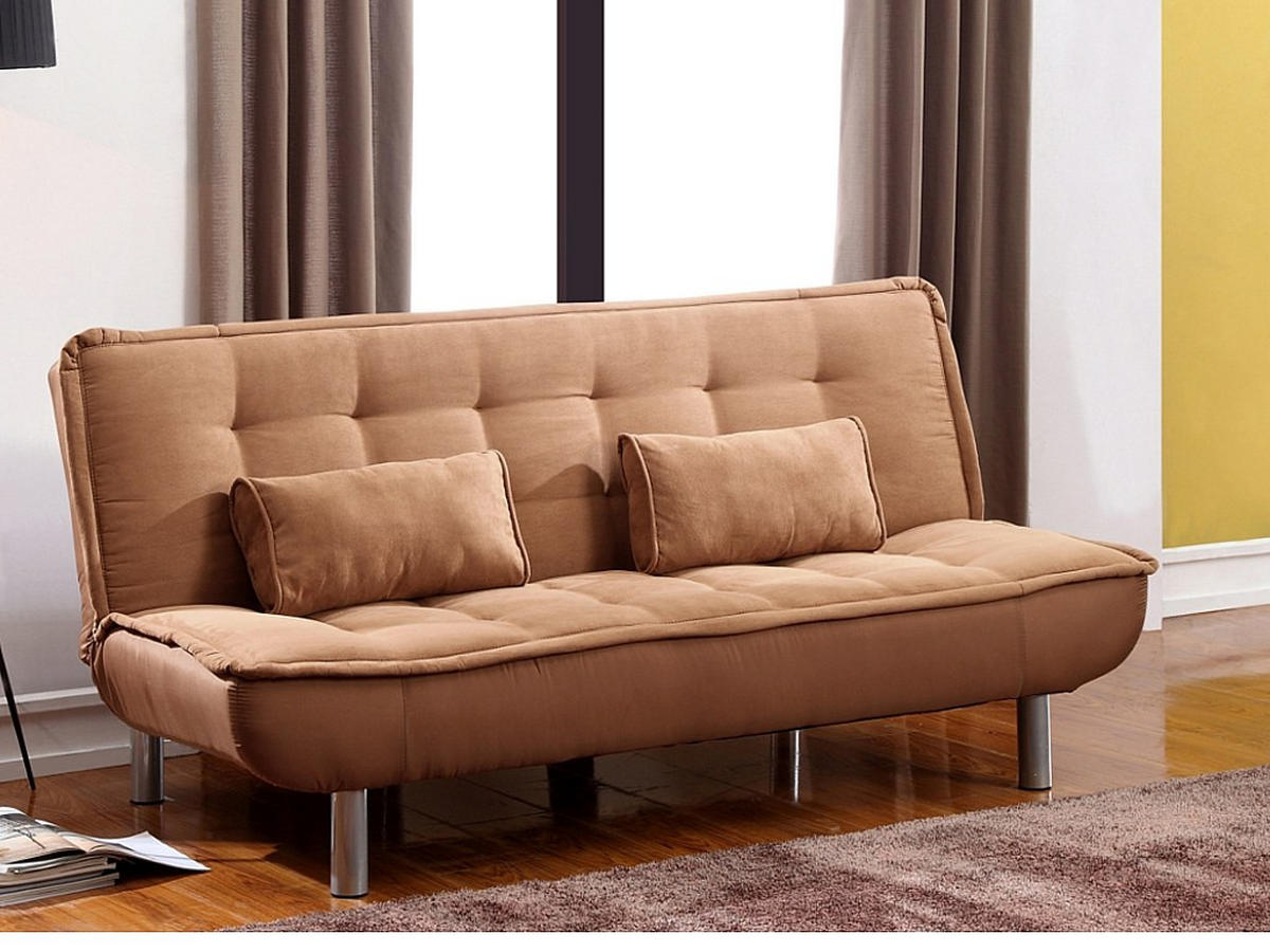 SCHLAFSOFA - 3 Personen - Stoff, Stoff - Braun - - Braun, Textil (190/89/96cm) - Vente-Unique