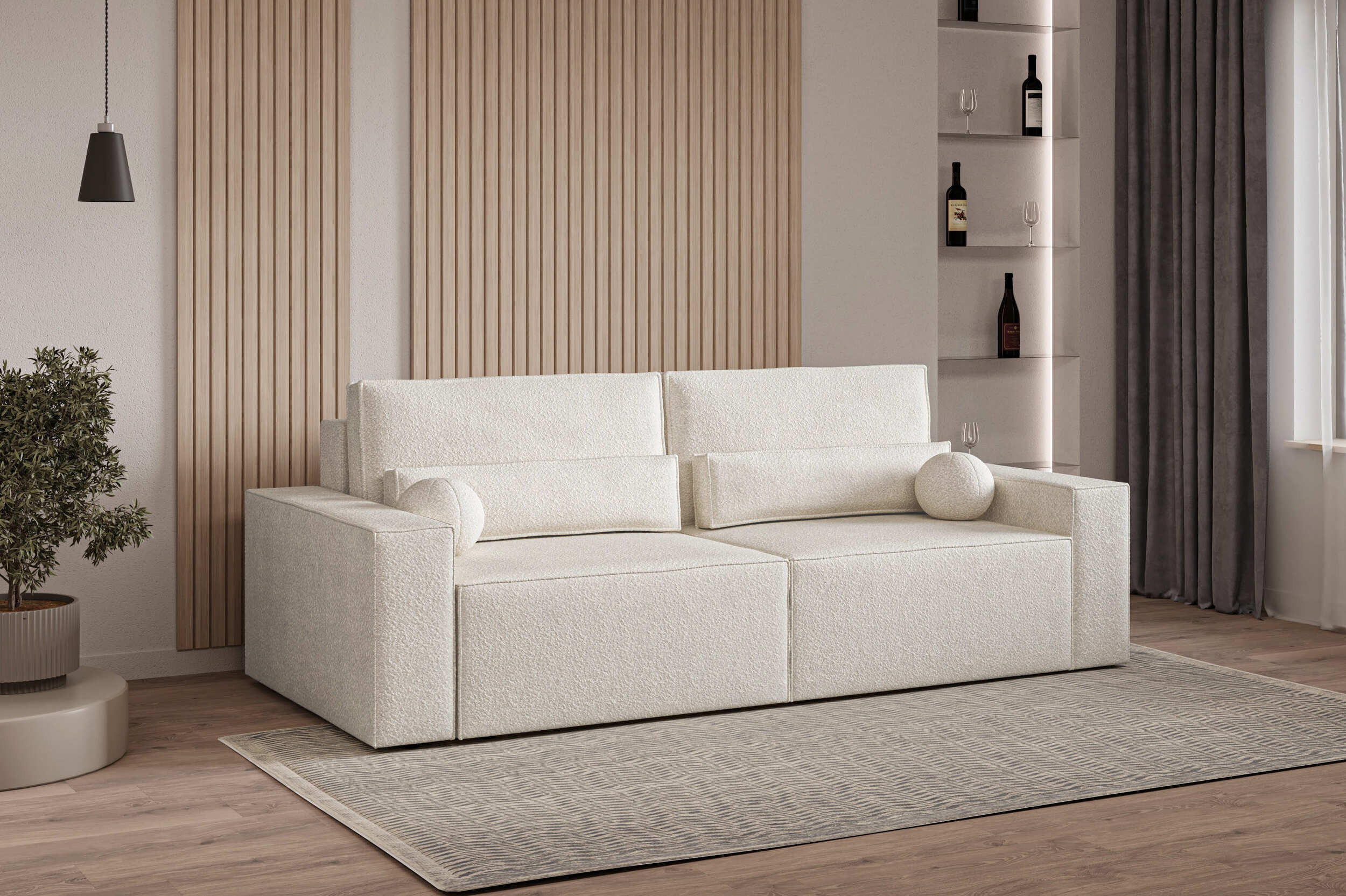 SCHLAFSOFA - Denver mini - Weiß (Anthology 1) - Weiß, Holzwerkstoff (248/92/110cm) - Möblo