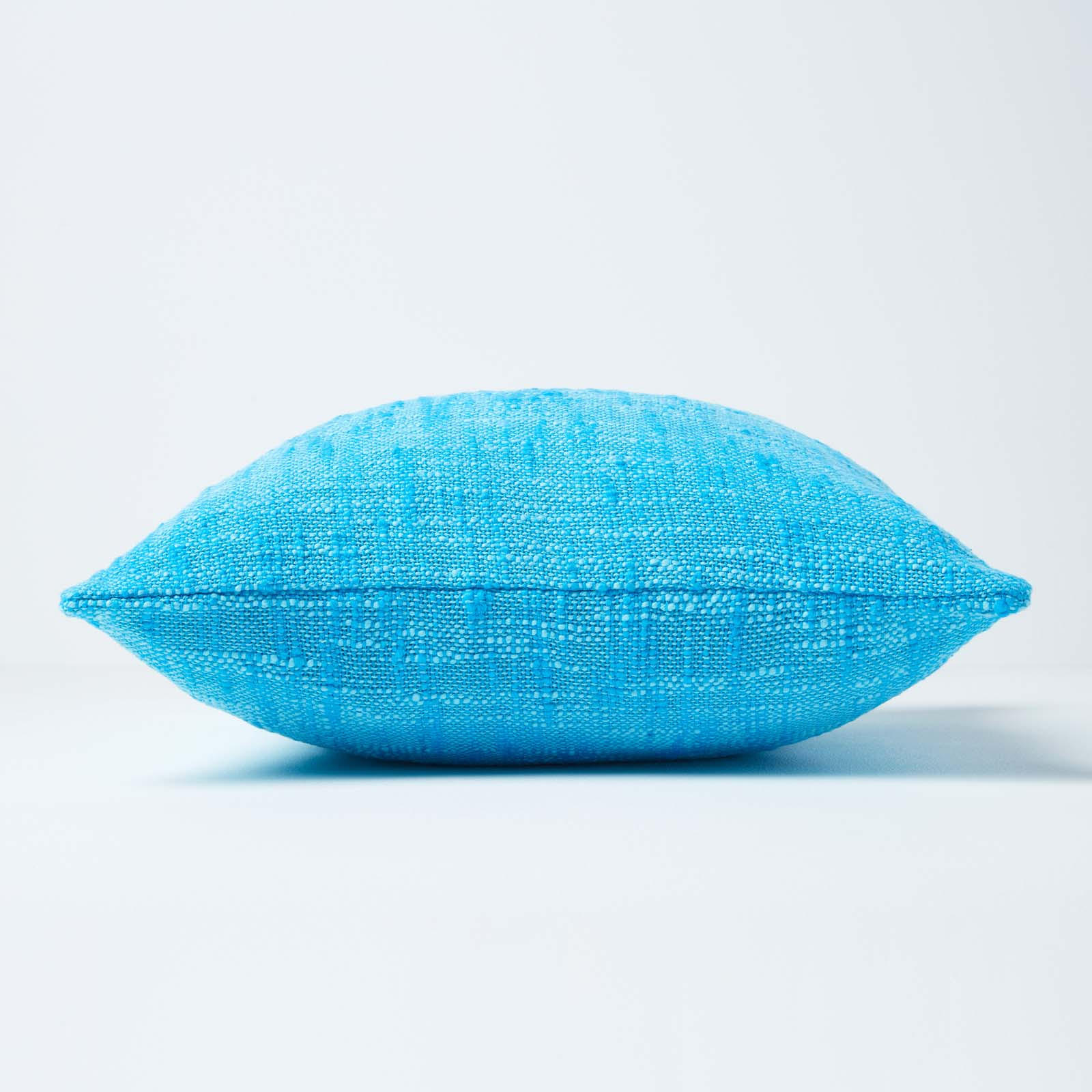 KISSENHÜLLE Nirvana Slub 60/60 cm, 100% Baumwolle - Türkis, Textil (60/60cm) - Homescapes