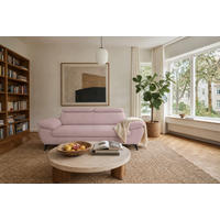 3-SITZER Karlstad Chenille Rosa verstell. Kopfstützen B 215 cm - Hellrosa, Kunststoff/Textil (215/84/100cm) - foamnova