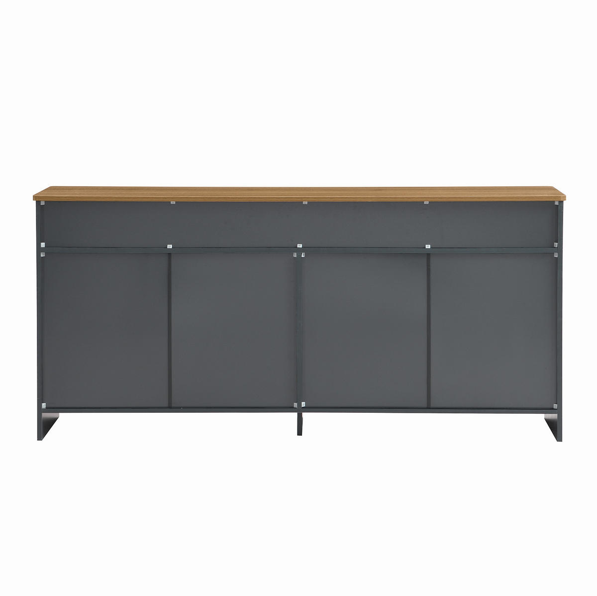 KOMODA 160 cm, MDF, černá a šedá s dekorem dřeva, rustikální - černá, kompozitní dřevo (160/75/37cm) - BEAOK