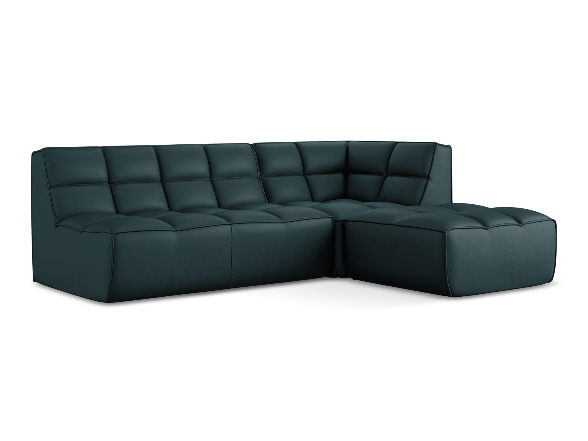 ECKSOFA Beidseitig Kunstleder Blau - Blau/Petrol, Leder/Kunststoff (258/178cm) - Makamii