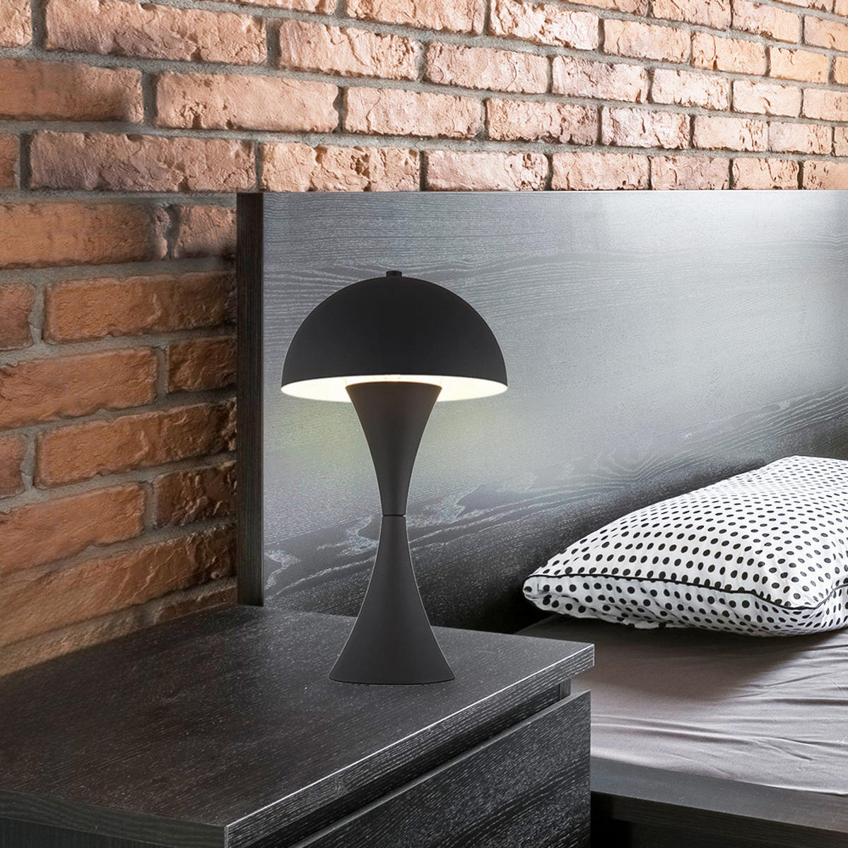 LED TISCHLEUCHTE Schwarz Silber Weiß Messing - Schwarz, Metall (20/20/36.1cm) - Globo Lighting