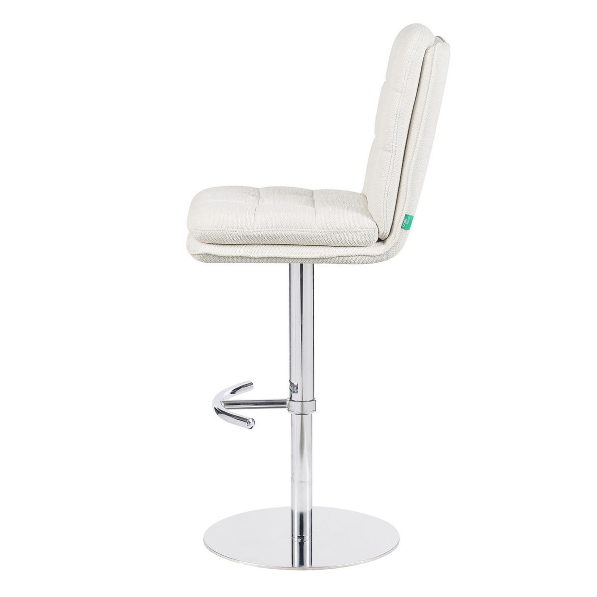 BARHOCKER Juno - Chromfarben/Creme, Textil/Metall (45/98/57cm) - DUBI Möbel