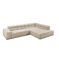 ECKSOFA MIT MOTORISCHEM SITZVORZUG NEVADA Beige Cord - Beige/Schwarz, Kunststoff/Textil (319/215cm) - KAWOLA