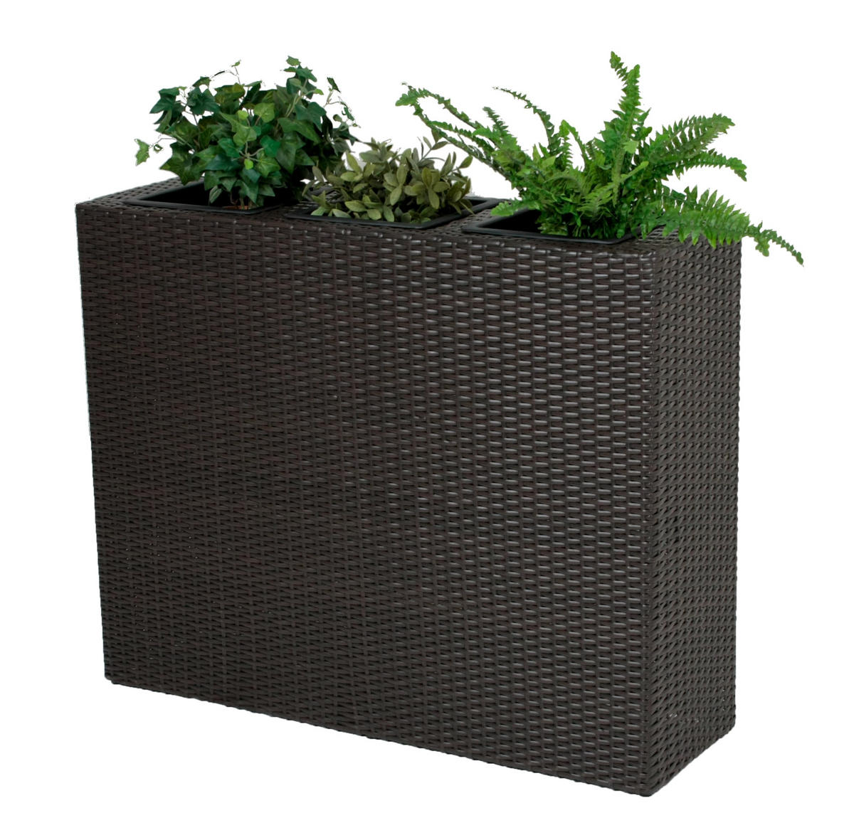 BLUMENKASTEN Betty 3 Fächer Braun Kunststoff Raumtrenner - Braun, Kunststoff (30/80/100cm) - DELUKE