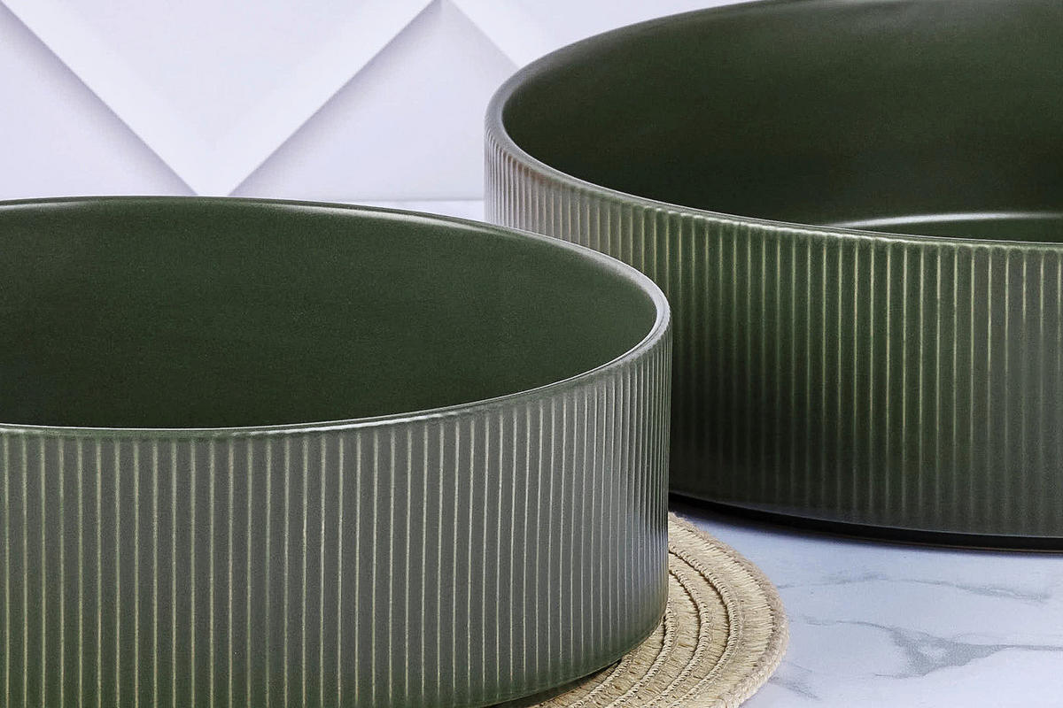 KOMPLETTSERVICE Scandi - 36er-Set - Olive - Grün, Keramik (1/1/1cm) - Björn