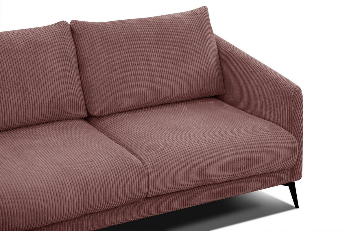 ECKSOFA VILT 4-Sitzer, altrosa - Schwarz/Altrosa, Holzwerkstoff/Textil (156/255cm) - Courtois Laville
