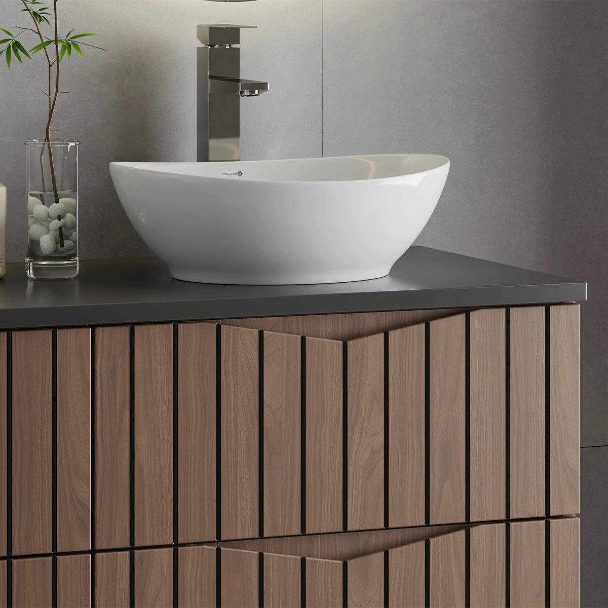 DONJI ELEMENT ZA UMIVAONIK 120.6cm Siena Drvo i crno - smeđa, drvni materijal (120.6/52.2/46.5cm) - Petits-meubles