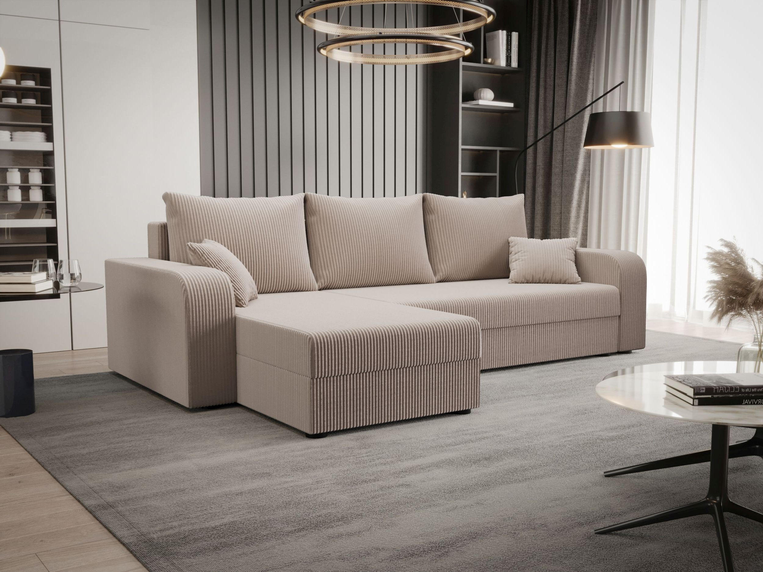 ECKSOFA HEWLET L BIS Zoom 1 Links mit Schlaffunktion - Beige, Textil (240/140cm) - Bedante