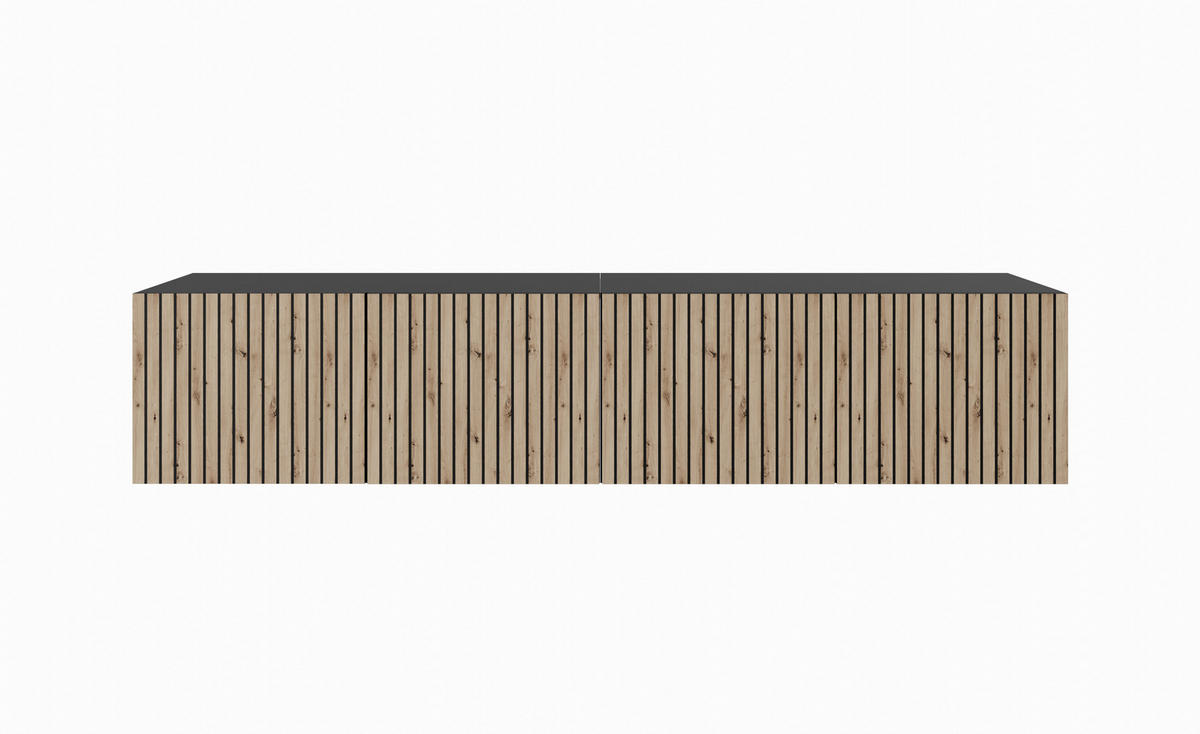 TV-SCHRANK CORA - Schwarz/Eiche Artisan, Holzwerkstoff (200/41/40cm) - Meblini
