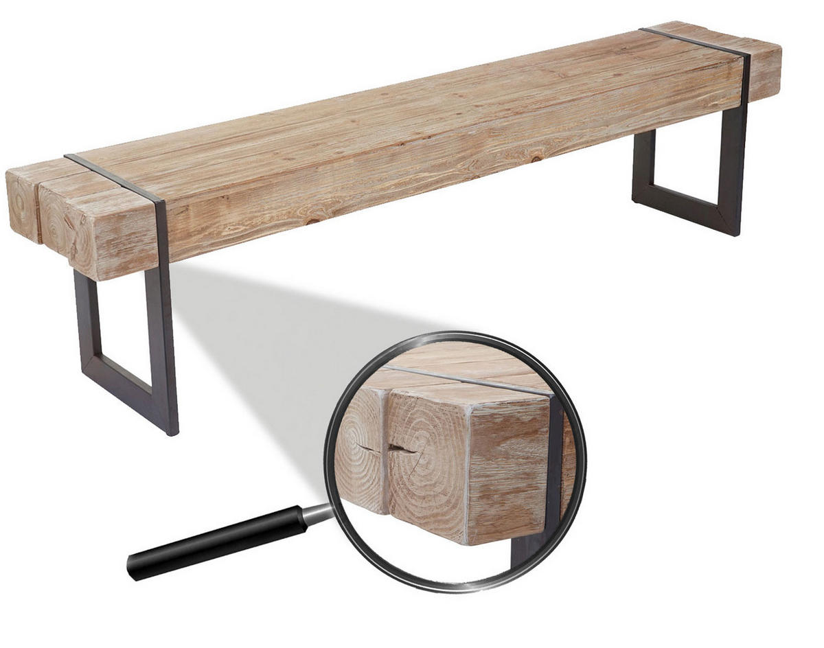 SITZBANK Braun, Schwarz - Schwarz/Braun, Holz (180/45/34cm) - MCW