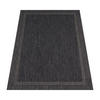 OUTDOOR Teppich Unifarben mit Bordüre Balkon, Terrasse schmutzabweisend Anthrazit Rechteckig 140x200 - Anthrazit, Textil (140/200cm) - KADIMA DESIGN