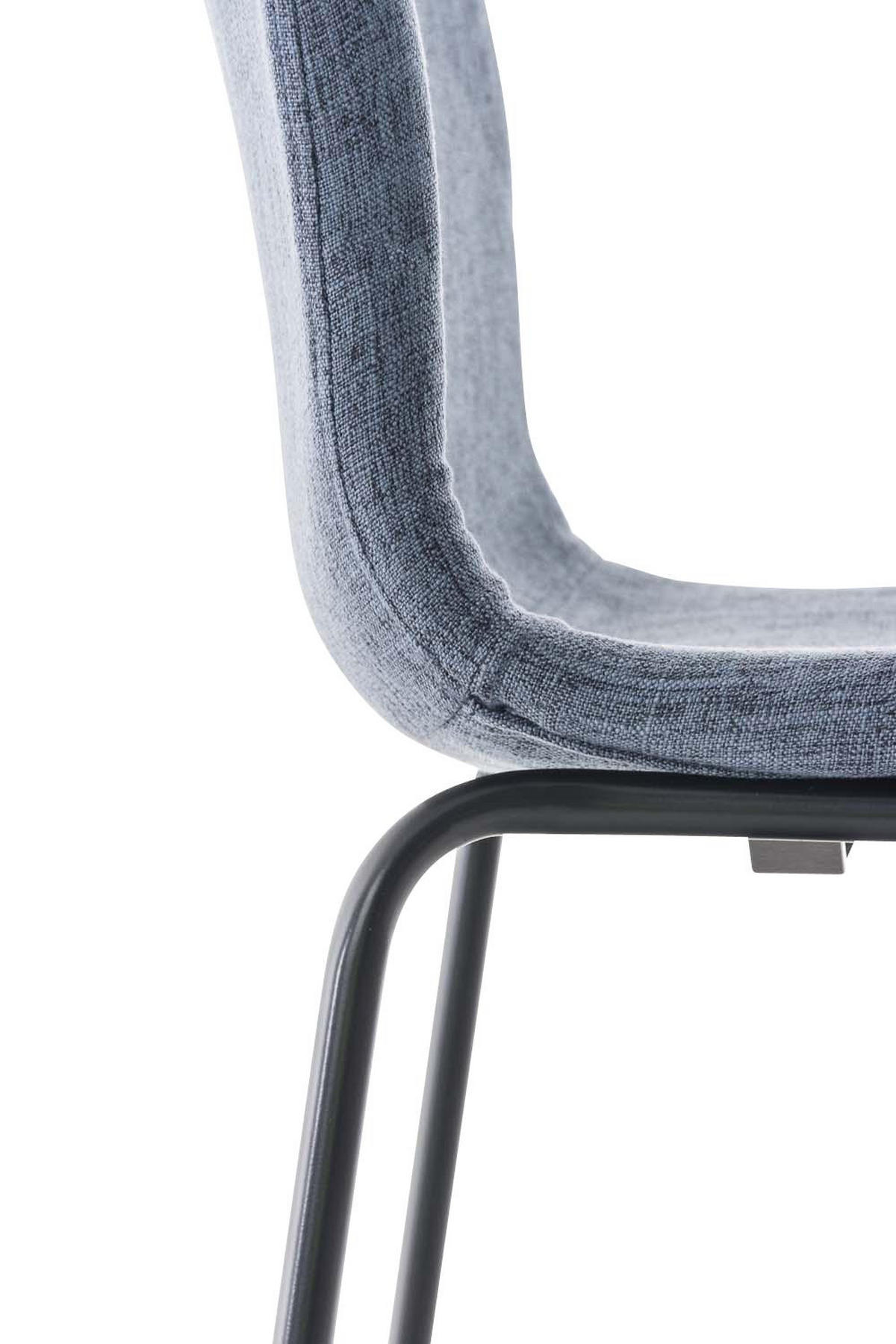 BARHOCKER Stoff Blau - Blau/Schwarz, Textil/Metall (43/100/48cm) - CLP
