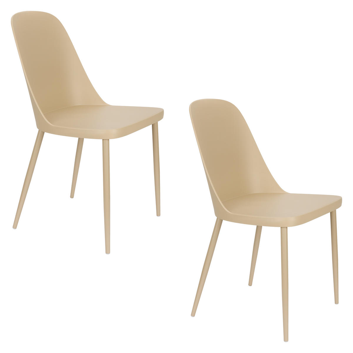 ESSZIMMERSTUHL Pip - Beige - 54/46/85 cm - 2er-Set - Beige, Metall (46/85/54cm)