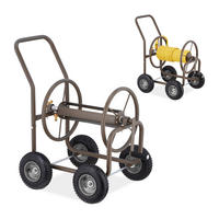 SCHLAUCHWAGEN - Braun, Kunststoff/Metall (53/81/80cm) - Relaxdays