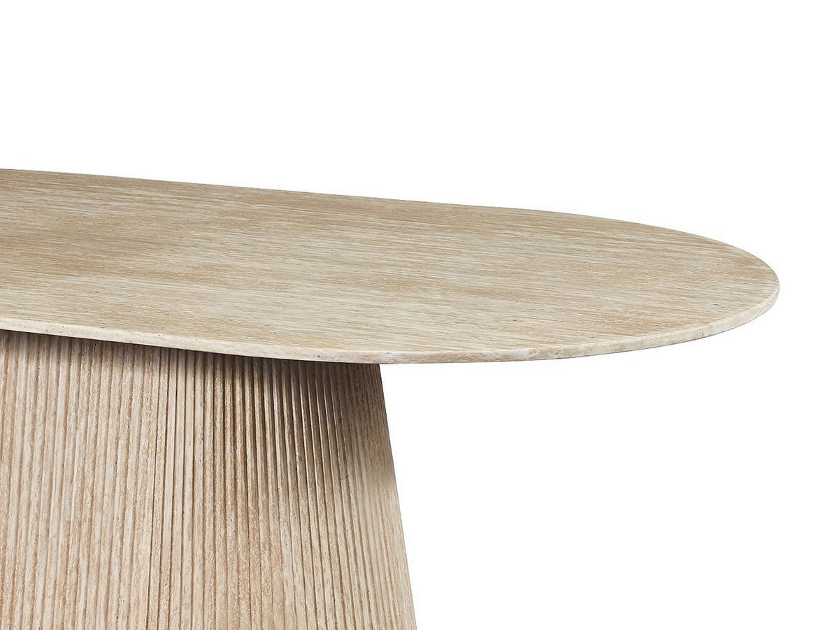 ESSTISCH - 8 Personen - stein - beige Tifuli - Beige, Holz/Stein (100/200/74cm) - Vente-Unique