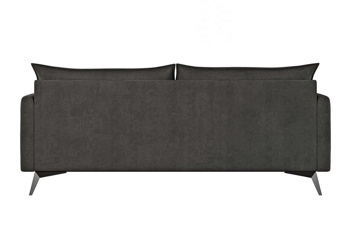 3-SITZER-SOFA Pulse Graphit Luxusmicrofaser - Graphitfarben/Schwarz, Holz/Textil (199/86/91cm) - S-Style Möbel
