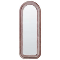 WANDSPIEGEL Samtstoff rosa oval 60/160 cm Culan - Pink, Textil (60/160/4cm) - Beliani