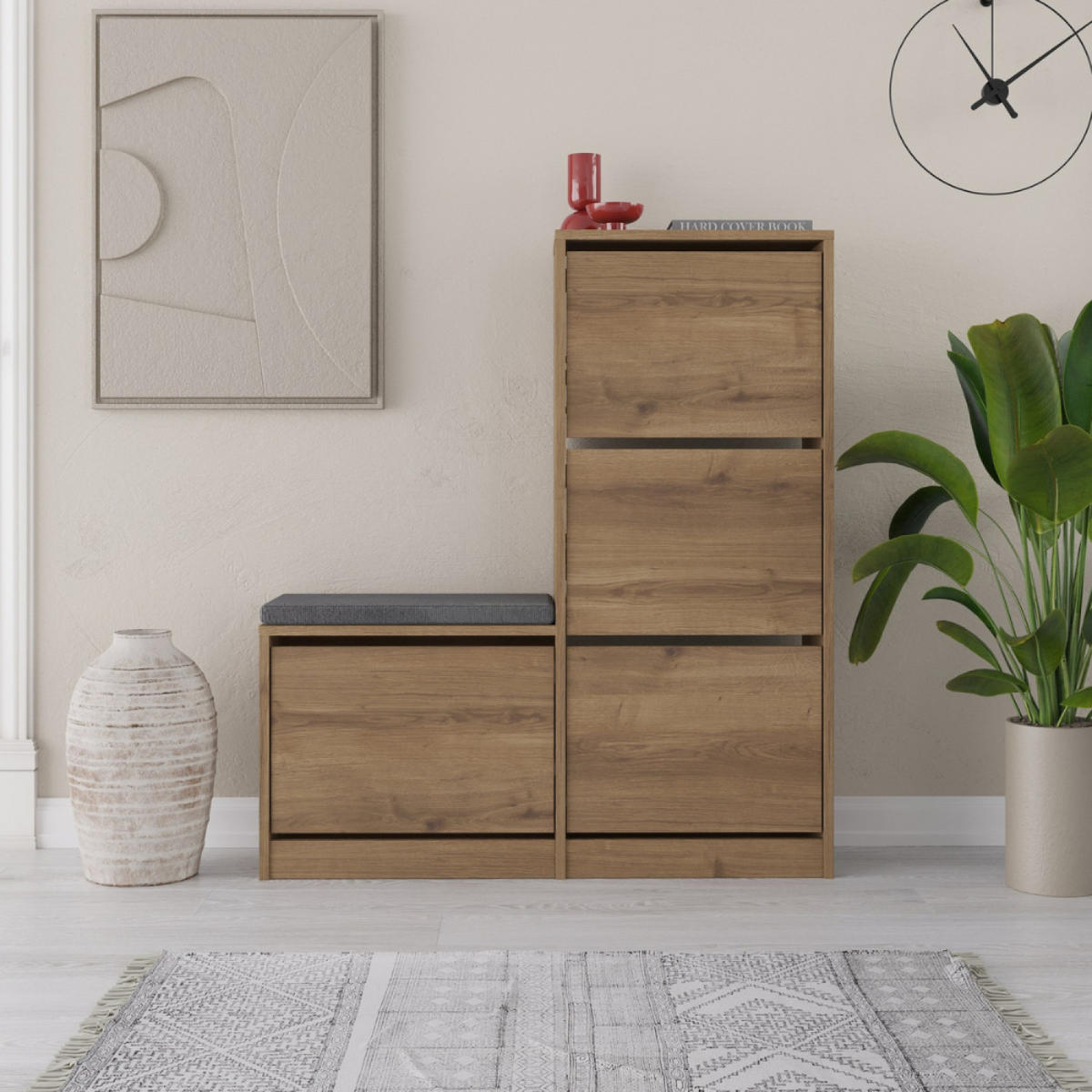 SCHUHSCHRANK Vales Braun - Braun, Holzwerkstoff (90/180/34cm) - Concept Usine