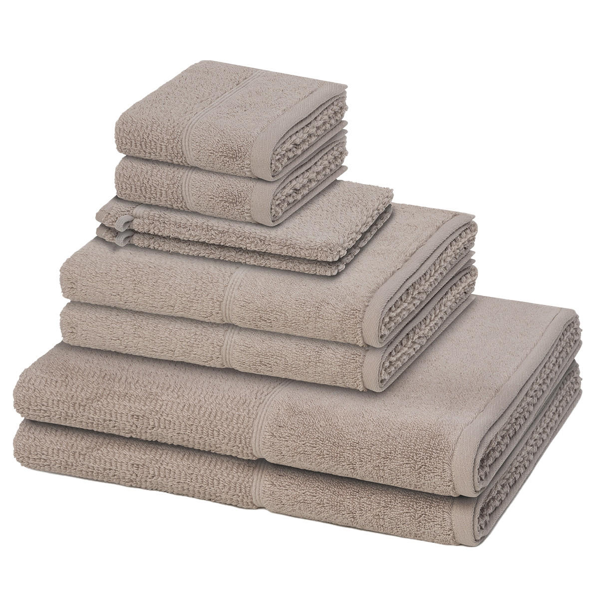 FROTTIERSET Pearl 8-teilig - Taupe, Textil (50/100cm) - MÖVE