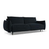 3-SITZER SOFA mit Schlaffunktion Samt Stoff Blau - Blau/Schwarz, Textil/Metall (230/86/105cm) - LaMiaSofa