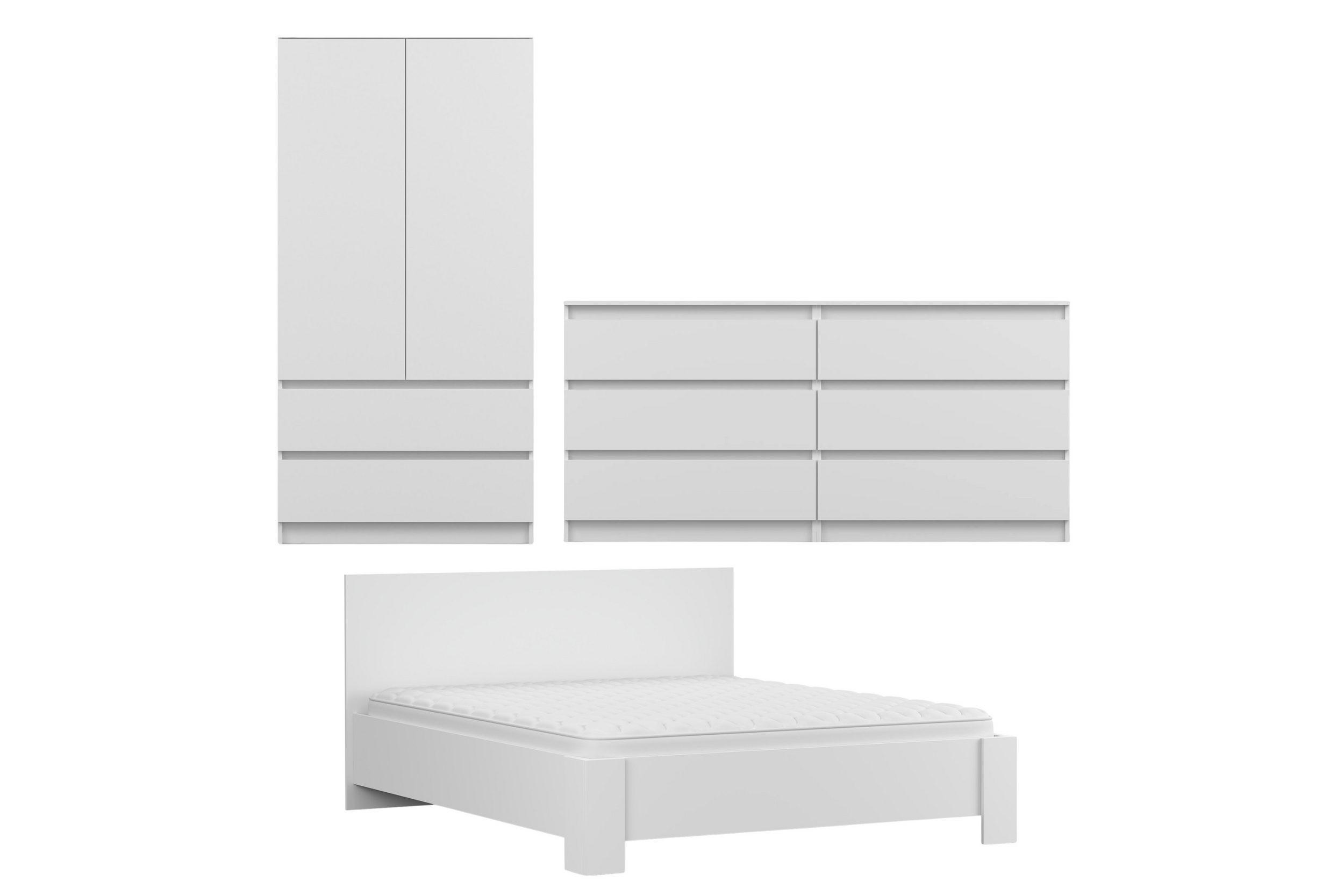 JUGENDZIMMER-SET SIMO H 4-teilig in Weiß - Weiß, Holzwerkstoff (439/180/207cm) - Deine Möbel 24