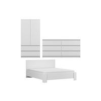 JUGENDZIMMER-SET SIMO H 4-teilig in Weiß - Weiß, Holzwerkstoff (439/180/207cm) - Deine Möbel 24