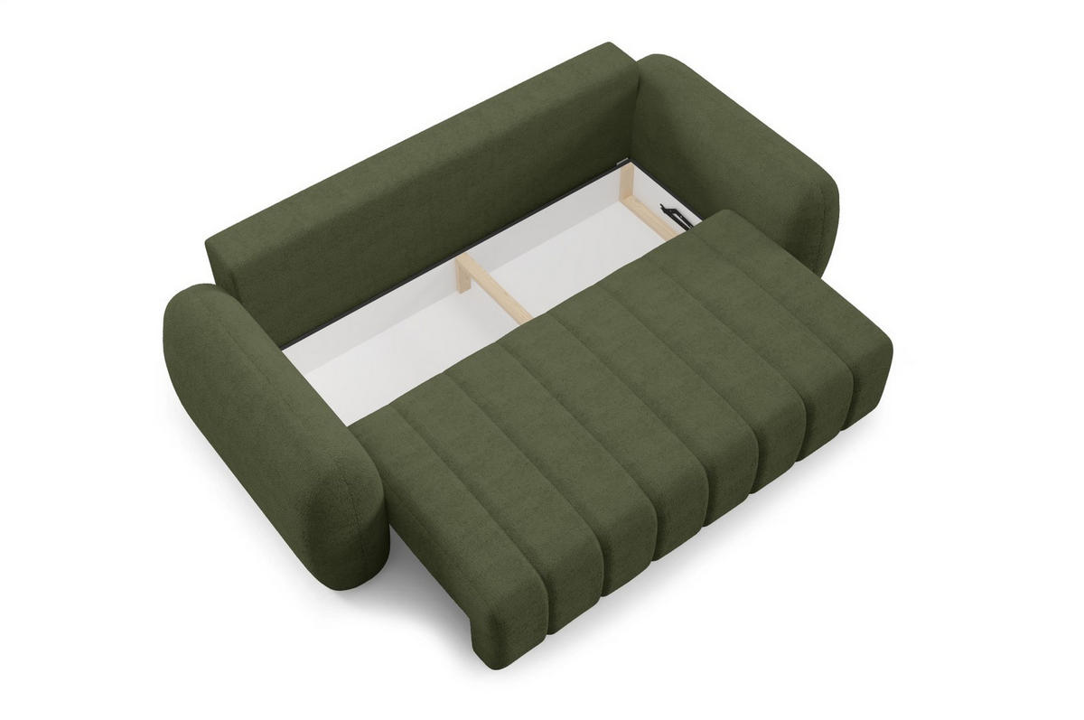 SCHLAFSOFA mit Bettkasten Premium Grün - Schwarz/Grün, Holz/Holzwerkstoff (266/95/110cm) - Furnisell