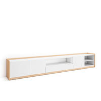 TV-SCHRANK, Lowboard, Weiß und Eiche Soft, 310/37/50cm - Weiß, Holzwerkstoff (310/50/37cm) - Skraut Home