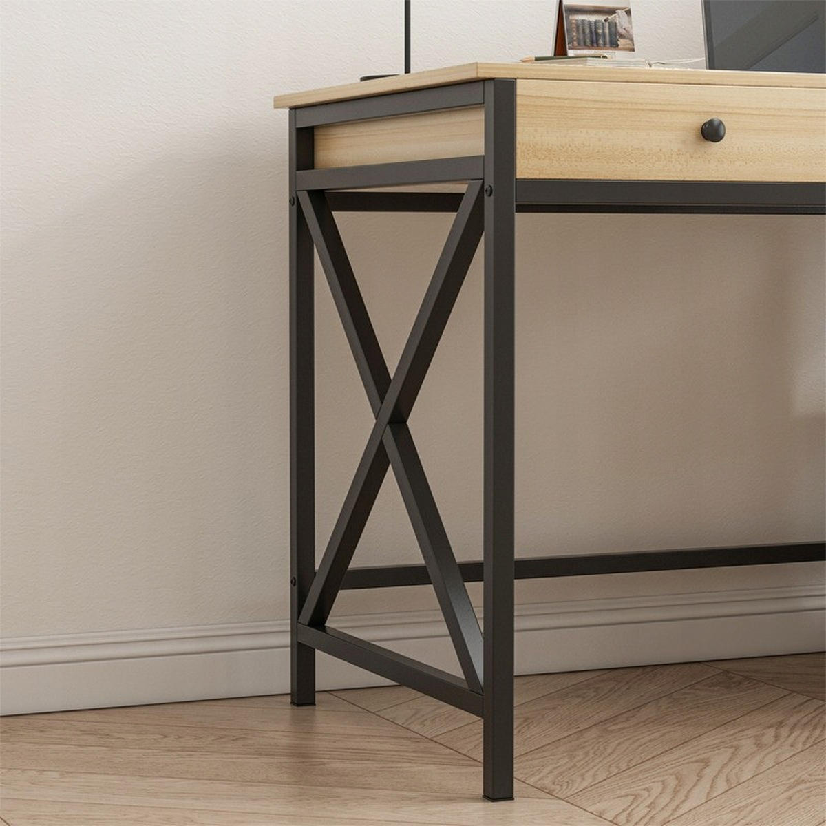 SCHREIBTISCH, braun 120/75/60cm - Braun, Holzwerkstoff (60/129/75cm)