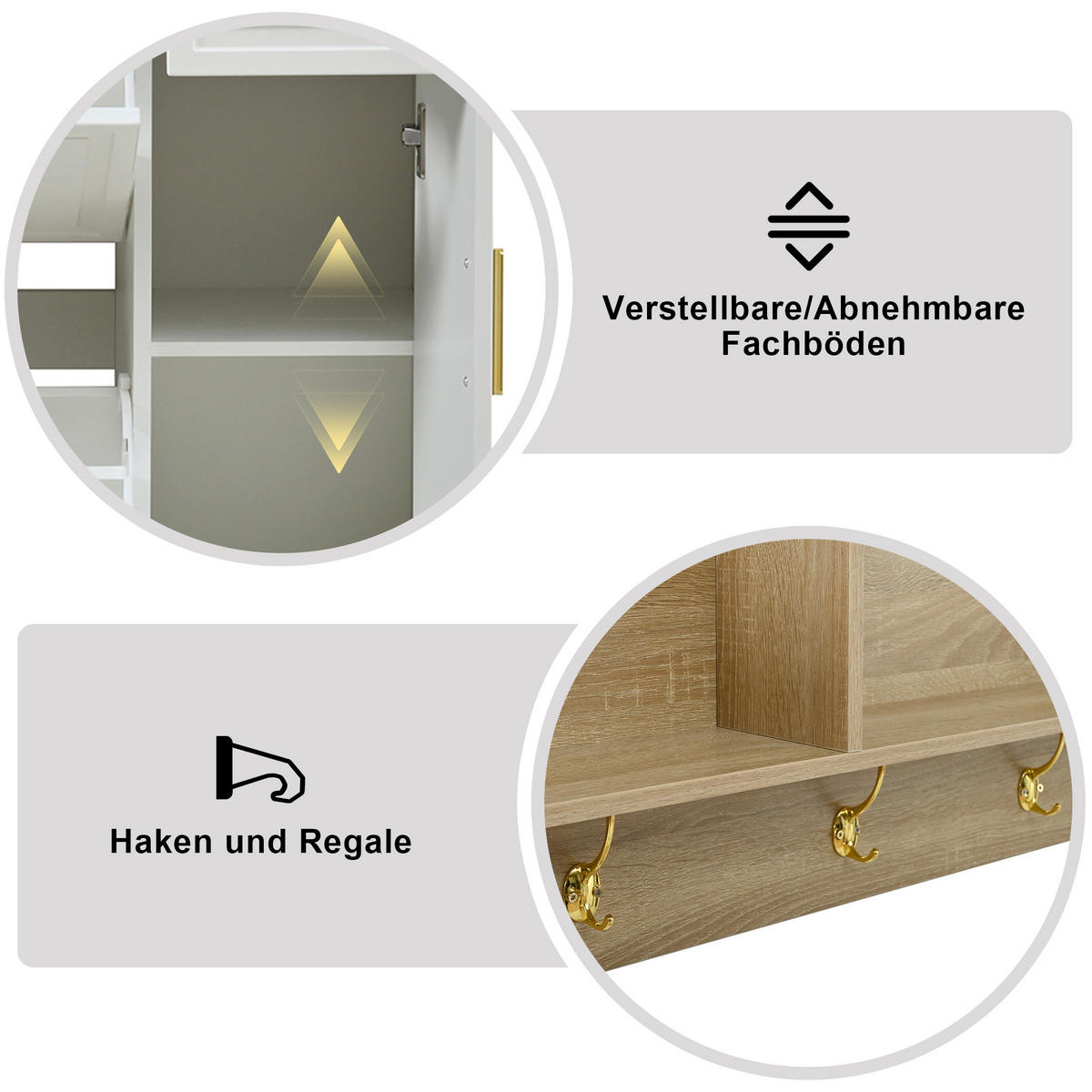 SCHUHSCHRANK aus Spanplatte 139,5x35x166cm in Weiß mit 4-teiligem - Weiß, Holzwerkstoff (139.5/166/35cm) - Modfu