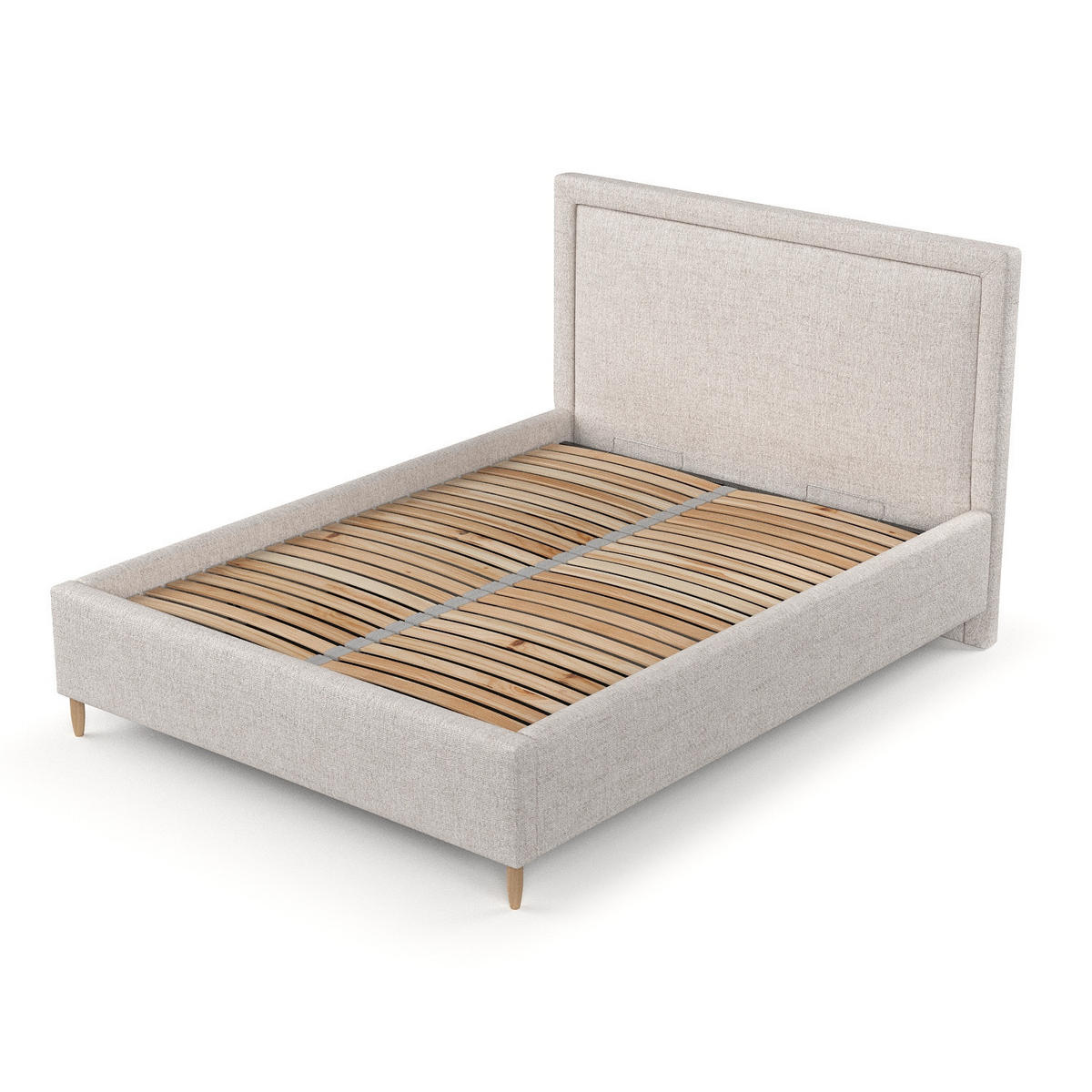 POLSTERBETT Vega 140/200 cm Hellbeige im Neve Stoff - Sandfarben/Naturfarben, Holz/Holzwerkstoff (140/200cm) - AltaBeds