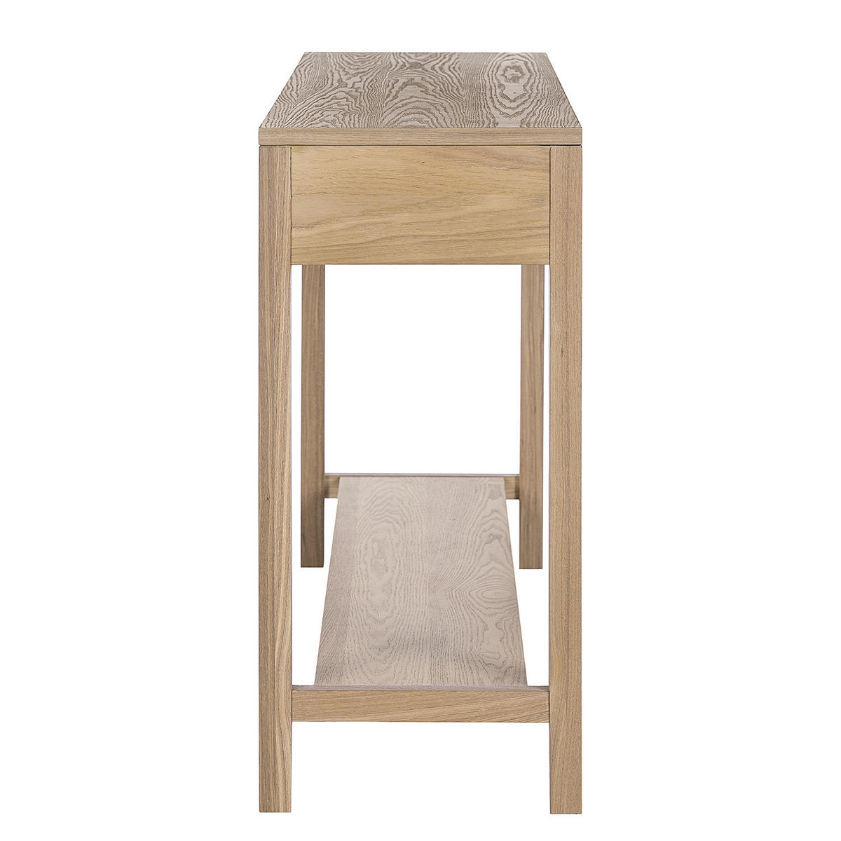 KONSOLENTISCH - Rattan / Eiche teilmassiv - Beige, Holzwerkstoff (35/110/75cm) - home24