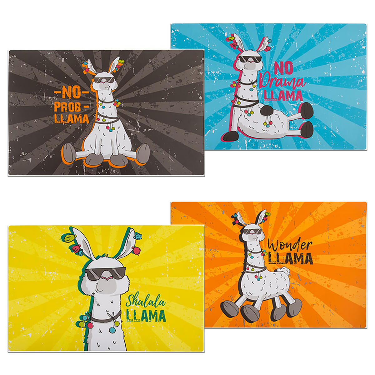 PLATZSET Lama Tischset Wonder Llama Orange - Orange, Kunststoff (43/28/1cm) - TiborTex