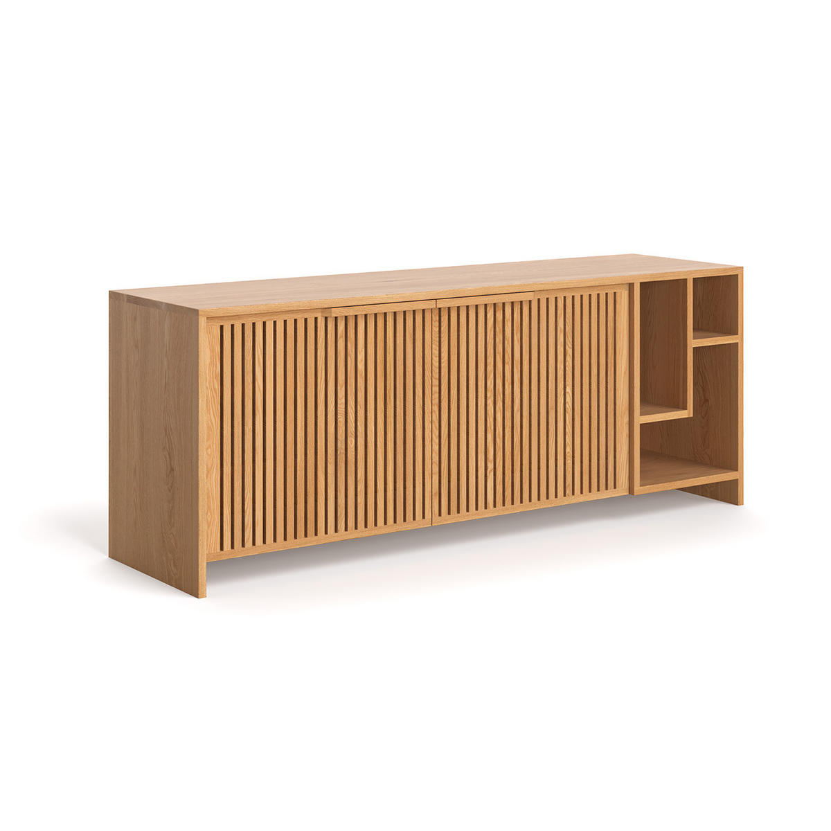 SIDEBOARD Conte aus massivem Eichenholz - Eichefarben/Naturfarben, Holz (180/70/50cm) - Danzz